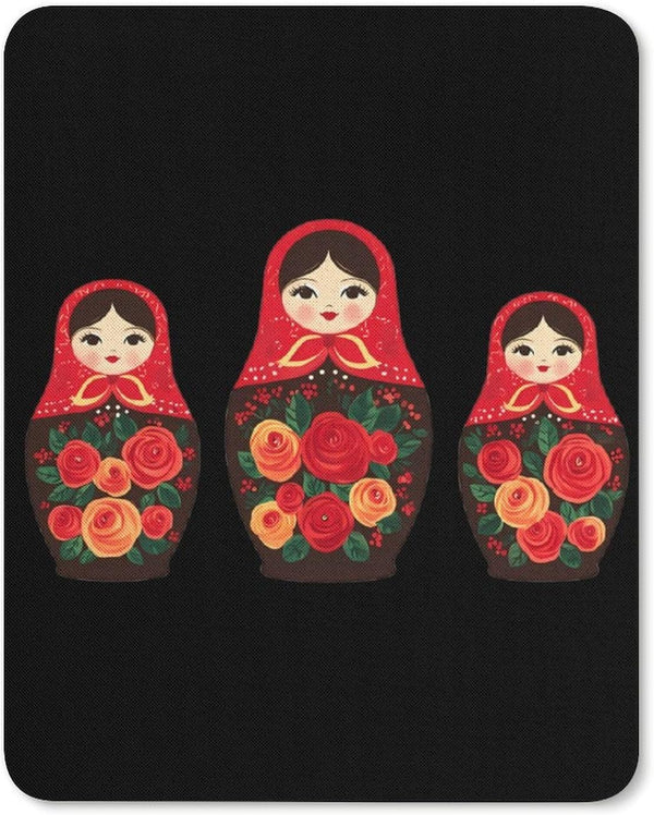 Generic Russian Nesting Dolls Funny Gaming Mousepad Rubber Base Computer Desk Mat for