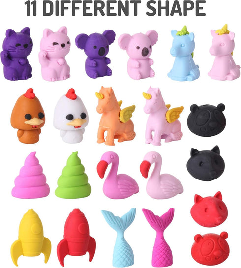 Mr. Pen Animal Topper Erasers, 22 Pack, 8 Pack Take Apart Animal Erasers, Fun Pencil Toppers for Kids, Easter Egg