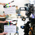 Movie Film Clap Board, Acrylic 10"x12" Dry Erase Director Clapboard with 5 Pcs Erasable Pen for Photography