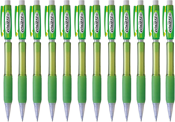 Pentel Cometz Automatic Pencil, 0.9mm, Light Green Barrel, Box of 12 (AX119K)