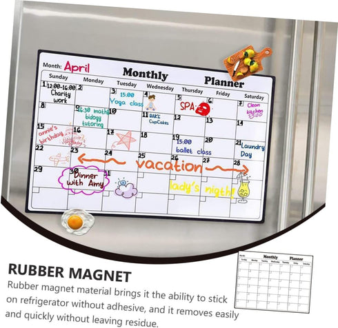 NUOBESTY Magnetic Whiteboard Message Board, Rewritable Poster Board, Magnetic Dry Erase Calendar for Fridge