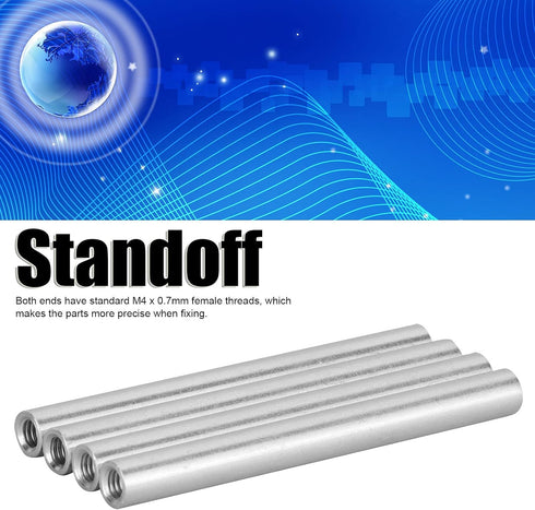 4PCs Aluminum Standoffs Round Tube Extension Support, M4 x 0.7mm Female Threads, Robotics Accessories