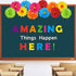 Zhanmai 36 Pcs Amazing Things Happen Here Inspirational Letter Cutouts, 3D Spring Paper Flower Bulletin Board