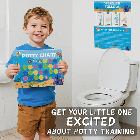 SCRTJSER Set, Best Potty Training Sticker Chart with Stickers Toddler Potty Chart Sticker Potty Training Sticker