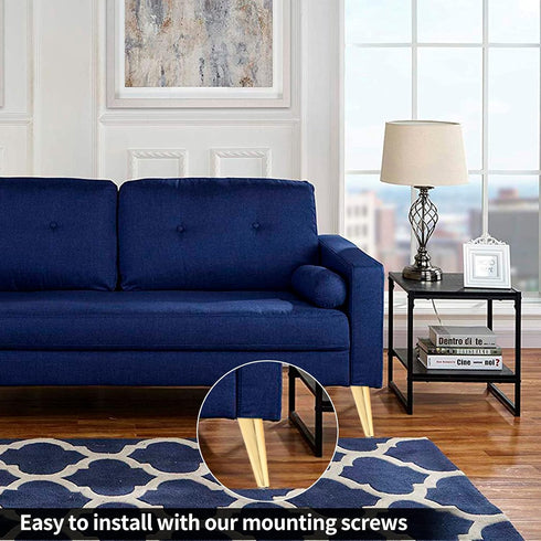 Bivethoi 4PCS 4 Inch Oblique Furniture Legs Sofa Legs, Mid-Century Couch Legs Tapered Chair Legs, Metal Ottoman Legs