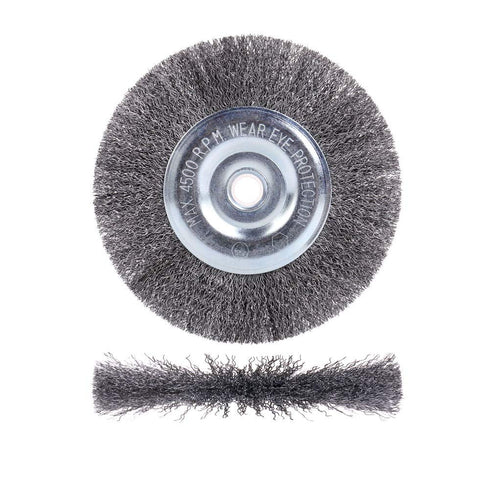 6 Inch Wire Wheel for Bench Grinder, Coarse Crimped Wire 0.012-Inch, 1PC with 1/2'' and 5/8'' Arbor Hole