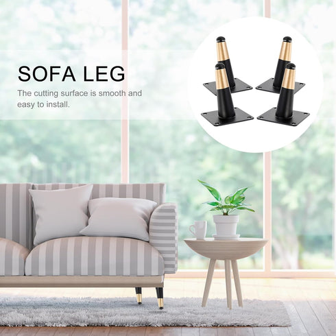 4pcs Kisangel Adjustable Metal Sofa Legs with Anti-Skid Pads Iron Furniture Feet for Bathroom Cabinet Table Tv Stand