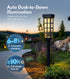 24 Inch IP65 PASAMIC Solar Pathway Lights Outdoor, Tall Solar Landscape Lights, Waterproof Outdoor Lights, Warm White