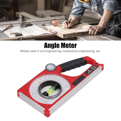 Engineering Inclinometer, Portable Universal Slope Measuring Ruler with Dual Scale Rotary Pitch Finder
