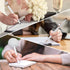 WEMATE 8Pcs Ballpoint Pens Set, Metal Crystal Diamond Glitter Pens for Journaling, White Pen Bling in Black & Blue Ink,