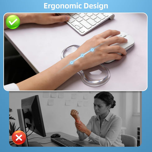 CJZYepopee Mouse Wrist Rest Pad, Gel Mouse Wrist Rest, Comfortable Cool Silicone Gel Ergonomic Cushion,Non-Slip Base