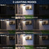 2500LM Sensor,3 270 IP65 3 Modes(Non-Remote,2 daphino Solar Lights Outdoor with Motion Head Wide Angle Street Area