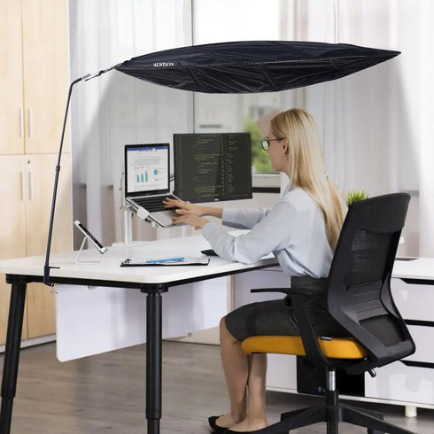 ALNESTE Cubicle Shade for Desk to Block Light, Adjustable Desk Shade for Office Cubicle, Cubicle Leaf Shade, Office