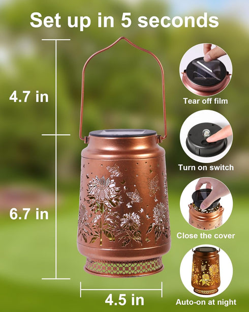 Fussion Sunflower Gifts for Women Sunflower Solar Lantern Birthday Gifts Mothers Day Gifts for Mom Grandma Sister