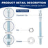 1/4"x2-1/4" Wedge Anchor by Zinced, Heavy-Duty Fastener for Cement and Concrete (20pcs Pack)