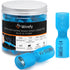 Wirefy 150 PCS Wire Spade Connectors, Female Heat Shrink Quick Disconnect Electrical Spade Terminals, Blue