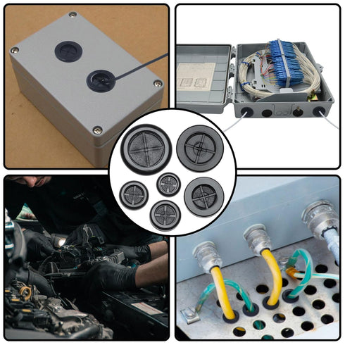 TuLick Grommets Grommet 6 5/8", 13/16", 7/8", 1", 1-3/16", 1-1/2" 51 Rubber for Wiring, Rubber Kit in Sizes for Drill