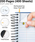 Dunwell 5-Subject Notebook, College Ruled, 8.5 x 11 (Blue), 200 Sheets (400 Pages) with Tabs and Pockets