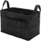 Storage Tool Case, 13.8 x 7.8 x 7.8 Inches, Rectangular Waxed Canvas Fabric Collapsible Tool Bag (Black)