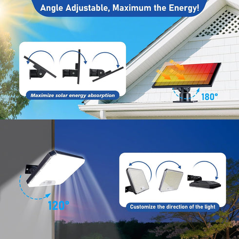 226 3 (1 Pack) Solar Flood Lights Outdoor, LEDs Flood Lights Motion Sensor, Dusk to Dawn Solar Outdoor Lighting
