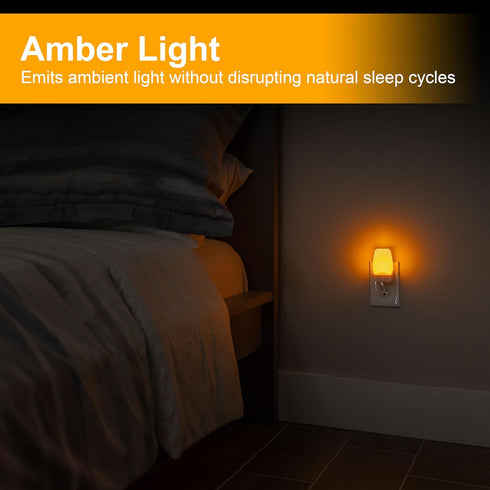 Home,86153, 4 Pack GE Sleeplite Night Lights Plug Into Wall, Dusk to Dawn Sensor, Ambient Lighting, Sleep Aid, Bathroom