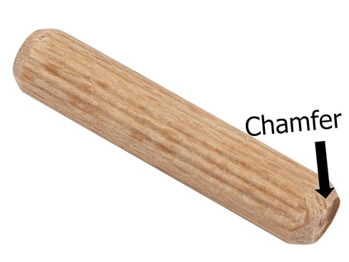 Wooden Dowel Pins, 200 Pieces 1/4" x 2", Fluted Beechwood Craft Supplies