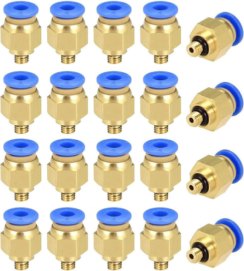 PC4-M5 Push to Connect Fittings, 4mm Tube OD x M5 Thread, Straight Pneumatic Quick Fitting (10Pcs)