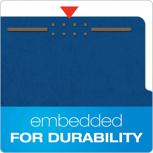 Pendaflex Classification Folders, Standard, Dark Blue, 3 Dividers, 10/BX, Letter Size