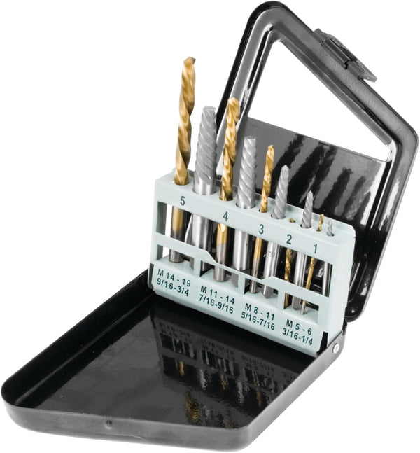 Performance Tool W8697 10-Piece Screw Extractor Set, Spiral Flute