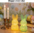 BLESOUYI 3D 1 Pack Easter Lamp Bunny Night Light Figurine Printed LED Hollow Out Rabbit Lamp, Decorative Ornament