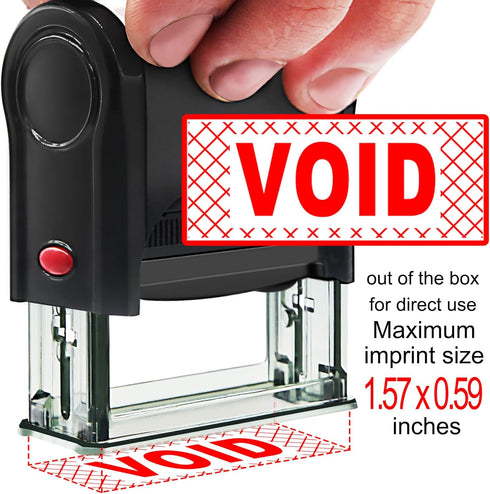 Void Stamps Custom Rubber Stamp, Self Inking Personalized Office Stamps for Business Supplies, Red Ink (Void Stamp)
