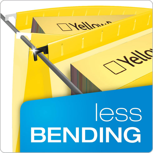 Pendaflex SureHook Reinforced Hanging Folders, Legal Size, Yellow, 1/5 Cut, 20/BX