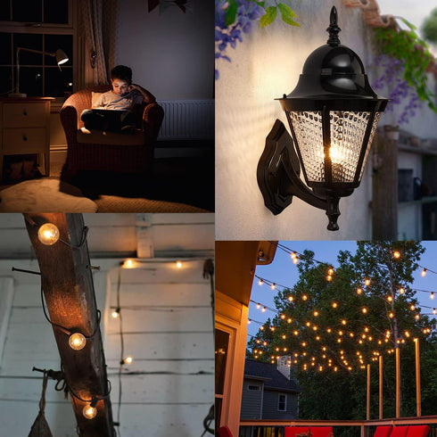 G40 E26 1W Low Wattage LED Vintage Bulbs - Small Globe Nightlight, 2700K Warm White, 6Pack
