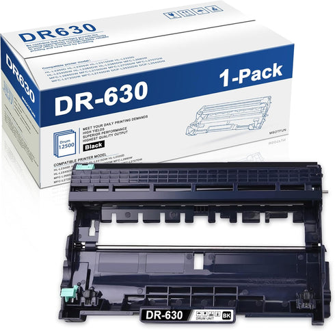 DR-630 Black Drum Unit (1-Pack) Compatible Replacement for Brother DR-630 DR630 for HL-L2300D L2305W L2315DW L2320D