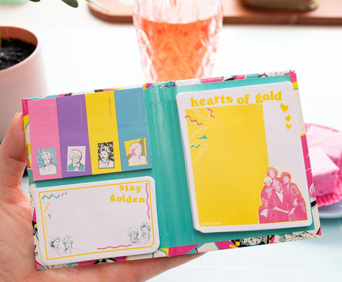 The Golden Girls Retro Fashion Pattern Sticky Note and Tab Box Set, Notepad Stationery Paper for School and Office