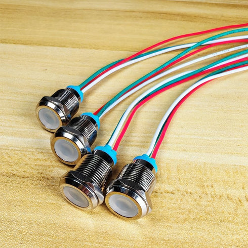 Gebildet 12mm(1/2 inch) 12mm 2 12V/24V/ 20mA Part(Pack 4) Bi-Color(Green&Red) Energy Saving Indicator Light, Color LED
