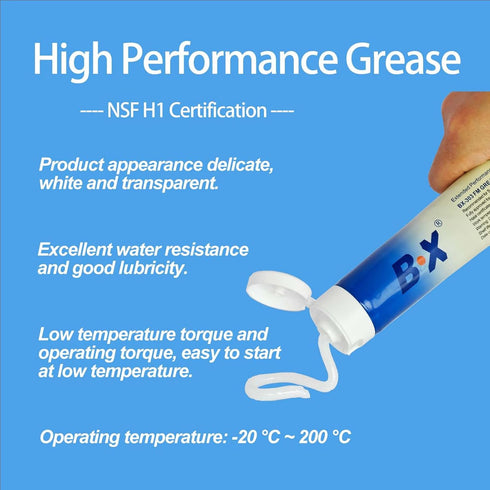 BX-303 (113g/4oz) (-20C 200C) FM Multi-Purpose Food Grade White Lubricating Grease - NSF & Halal Certified, High/Low
