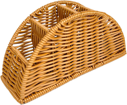 Generic Woven Remote Control Holder - 4 Compartment Imitation Rattan Basket | Bohemian
