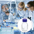 PATIKIL 250mL Round Graduated Glass Reagent Media Bottle with Blue Screw Cap for Chemistry Lab