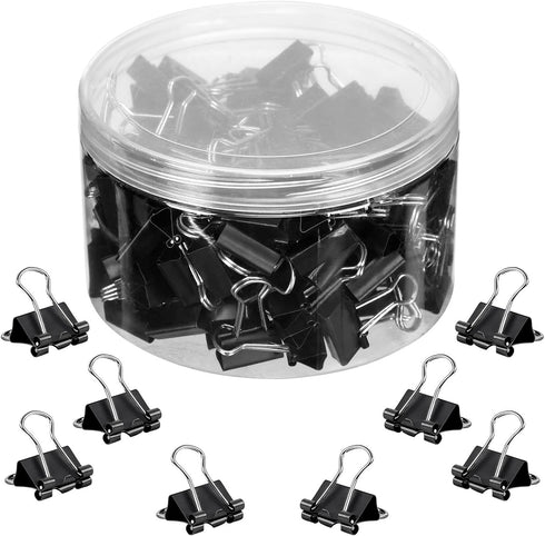 JANYUN Mini Binder Clips, 150Pcs 15 mm /0.6 Inch Small Metal Paper Clamps for Office School Home
