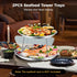 Sacolin 2 14 Inch 16 Inch Seafood Trays for Seafood Barbecue, Pcs Seafood Platter Round Trays, Stainless Steel Serving