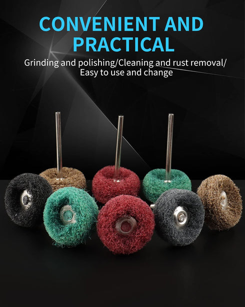 Rocaris 50 Pcs Abrasive Buffing Wheels, 1 inch for Rotary Tools, 120Grit to 600Grit