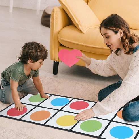 Drydiet Set 1 12 2 Elkonin Box Floor Mat Activity Include Mat Circles Hearts Science of Reading Classroom Materials
