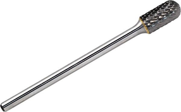 SC-5L4 Tungsten Carbide Burr, 4” Long Double Cut Carbide Burr File with 1/4’’ Shank, Cylinder Shape