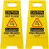 Caution Wet Floor Sign, 2-Sided Foldable Safety Sign (L:17.12in W:8.38in H:0.94in) Bilingual Yellow (2 Pack)