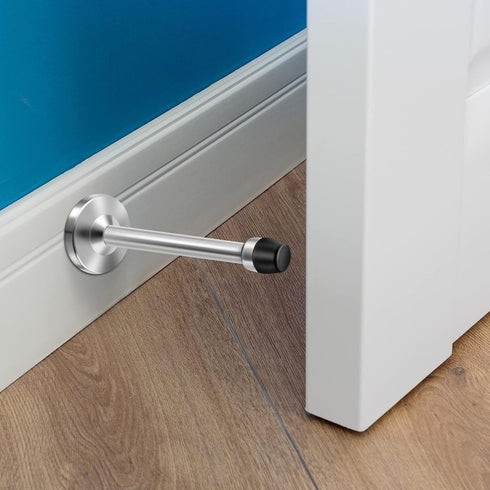 Door Stopper, 5 Inch Extra Long Heavy Duty Brushed Satin Door Holder | Stainless Steel | 2 Pack