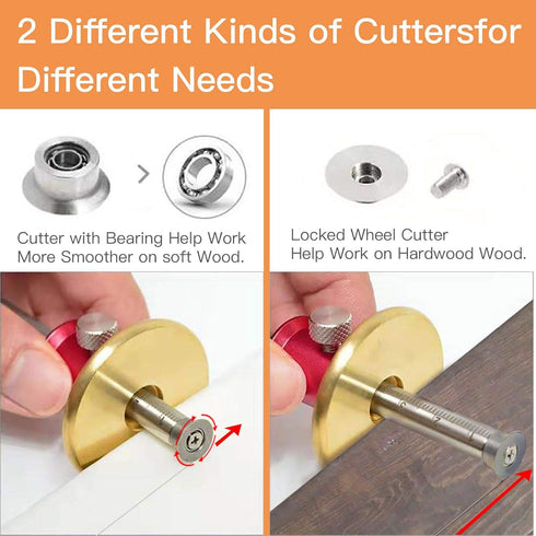 YOSELIN Dovetail Marking Jig Wheel Marking Gauge Tool Set, 1 Woodworking Pencil, 1 Wheel Cutter for Hardwood, 1 Bearing