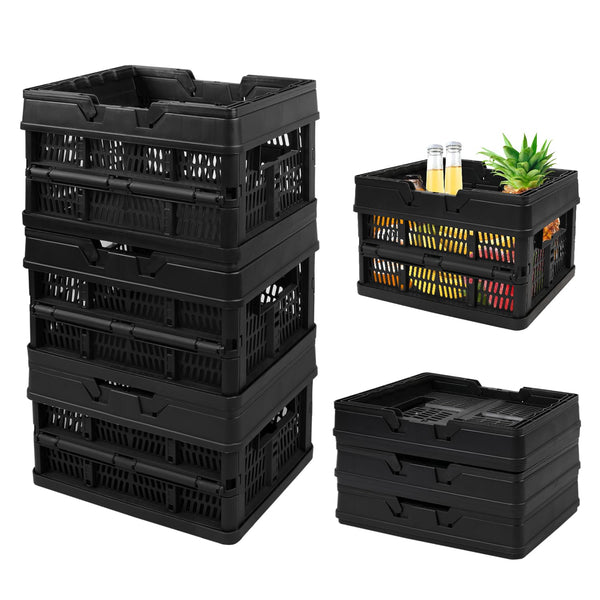 EasyFold Collapsible Crate, Collapsible Shopping Basket, Milk Crate, 3 Pack (9L (2.4