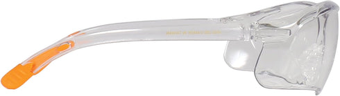 Allen Company Factor Shooting and Safety Glasses - Clear Frame with Orange Tips, Clear Lens