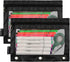 Binder Pencil Pouch 3 Ring Black Zipper Case, 2 Pack Clear Window Binder Organizer for School Office